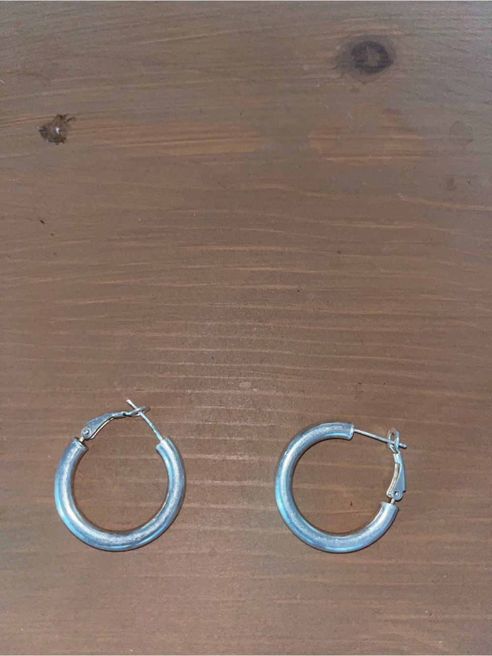 Itialian sterling silver earrings simple hollow hoops. Good unisex design 925